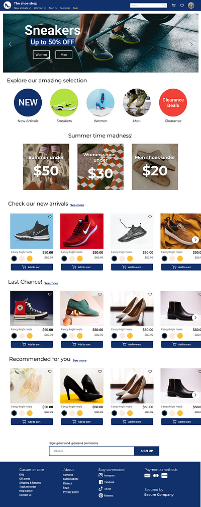 The Shoe Shop - UI Design design e commerce figma landing page ui user experience ux web