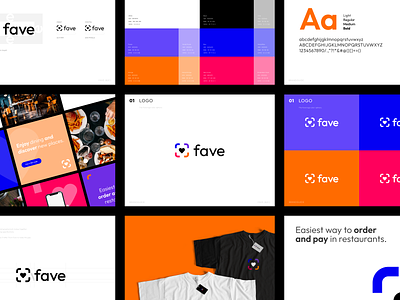 Fave - Brand Identity for Payment and Order Service brand brand book brand design brand identity branding colors logo logo design merch minimal payment srevice restaurant smm design social media ui