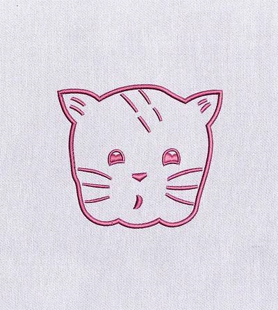 CUTE CAT FACE EMBROIDERY