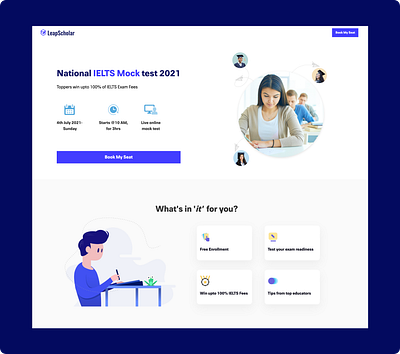 IELTS mock test landing page - Events page