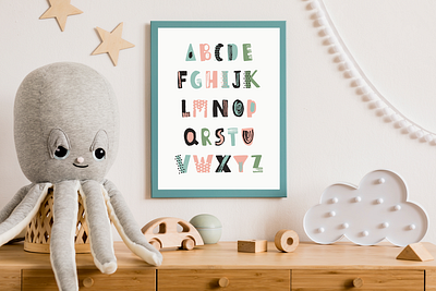 Kids Alphabet Print clean design creative design design graphic design illustration print design sketch