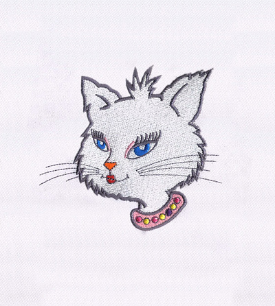 CAT HEAD EMBROIDERY DESIGN