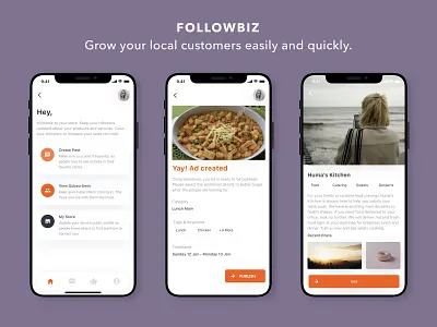 Follow Biz App design concept app business design mobbile