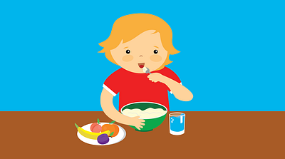 Children's breakfast 2d art design illustration vector