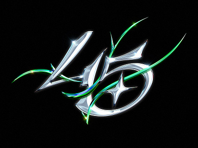 45 45 acid chrome typography