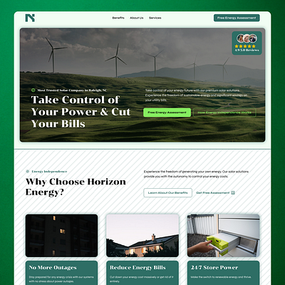 Horizon Solar 💡 | Energy Independence Company Website Design landing page modern solar solar company website solar energy solar energy website solar landing page solar website solar website design web design website website design