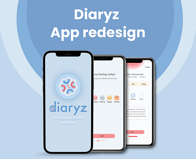 Diaryz - app redesign app design mobile redesign tracking ui user experience ux