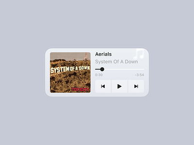 Music Player App Widget for iOS app branding design flat icons ios mobile ui vector widget