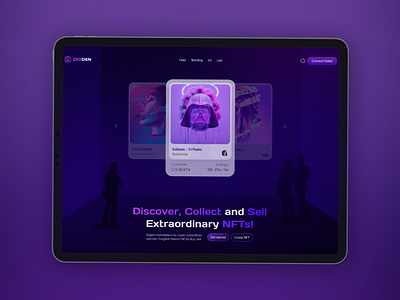 DIGIDEN - NFT Platform Concept app dark mode design trends glassmorphism nft nft marketplace nft website ui ui design web design