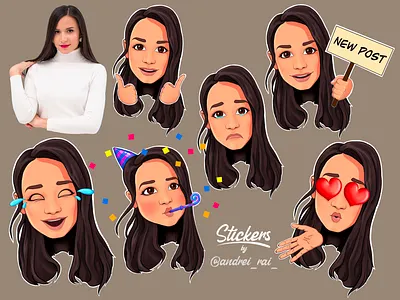 Vector stickerspak for client branding character design digital portrait graphic design illustration logo stickers vector