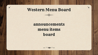 Western Menus & Board Finch Template canva design finch graphic design presentation