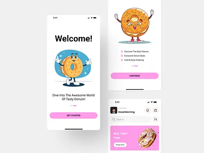 Delicious donuts Food app ui design app delicious donuts design ui ux