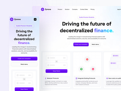 Zynova-Web3 Solution Page Design agency branding course design e commerce eccomerce fintech illustration landing landing page landingpage logo product saas ui web webui