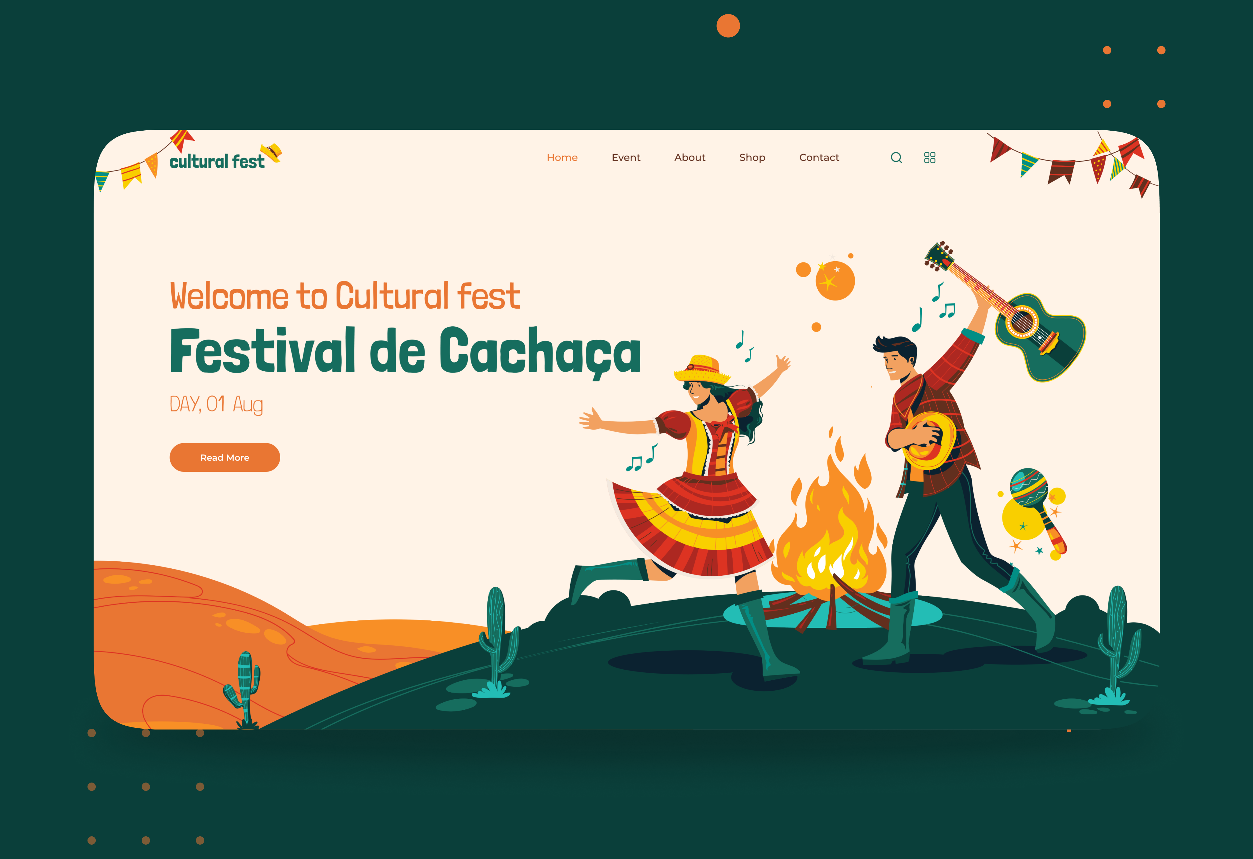 Cultural Festival Website Landing Page | Header UI Design culture dribbble figma header product design social media ui ui design uiux user experience user interface ux ux design uxdesign uxui web web design webdesign website websitedesign