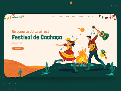 Cultural Festival Website Landing Page | Header UI Design culture dribbble figma header product design social media ui ui design uiux user experience user interface ux ux design uxdesign uxui web web design webdesign website websitedesign