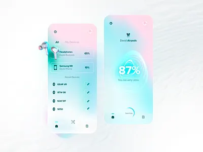 Device finder & manager clean device finder gradient headphones manager minimal mobile music