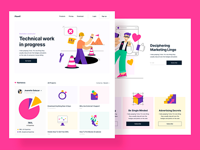 Plomf! 🕺 Illustration Constructor analytics app branding character constructor design figma hero illustration illustration creator illustration kit landing sketch ui vector web