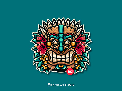 Tiki Mask Mascot Logo Design adobeillustrator awesome awesome creative logos branding design esportlogo icon illustration logo logodesign logotype mascotlogo shirt sticker team tiki tikilogo tikimask tikimasklogo vector