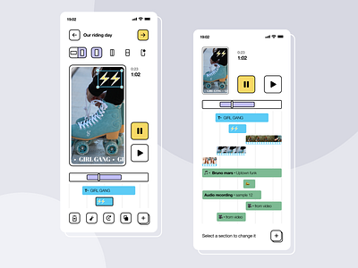 :: 1 :: Video Editing App app design challenge flat ui mobile mobile video editing ui design ux video editing