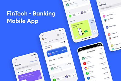 Fintech & Banking Mobile App UI kit banking mobile app banking ui crypto currency mobile finance mobile fintech app fintech mobile online payment online wallet ui ux mobile app