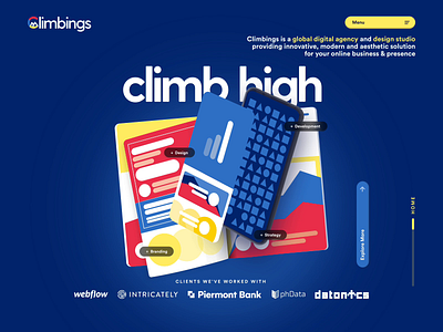 Climbings Hero Section Animation animation branding hero animation illustration landing page motion graphics web animation website