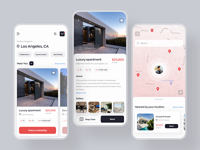 Home Rental App app appartment artificial intelligence clean design home rent innovation minimal minimalist mobile property real estate rent rent app rental rental app ui ux virtual tour