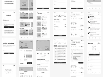 Wireframe Travel app design figma graphic design illustration travel ux wireframe