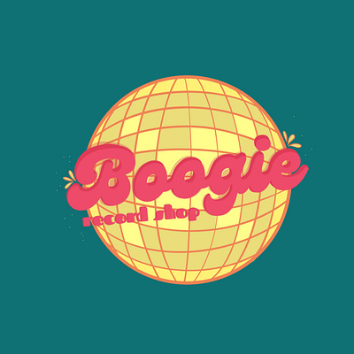 Boogie Record Shop Logos branding design digital illustration logo