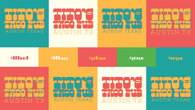 Tito’s Taco Pub Brand Identity & Menus brand identity branding color scheme design illustration logo menu typography