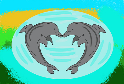 dolphin in water animal illustration artwork children colouring design dolphin drawing illustration kids pages