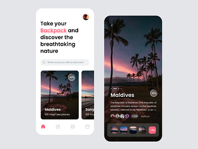 Nature travel app animation app branding colorful design graphic design illustration logo motion graphics typography ui ux 视觉艺术