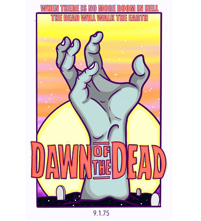 Dawn of the dead comic cover art design horror poster illustration movie movie poster