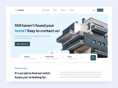 Real Estate Agent Landing Page blue building buy clean estate green landing landing page landingpage landingpage design real estate real estate agent rent search ui ui design ux