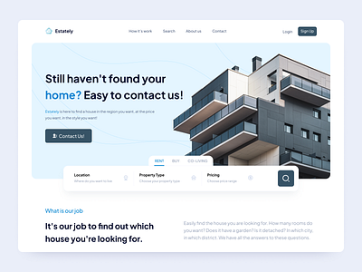 Real Estate Agent Landing Page blue building buy clean estate green landing landing page landingpage landingpage design real estate real estate agent rent search ui ui design ux