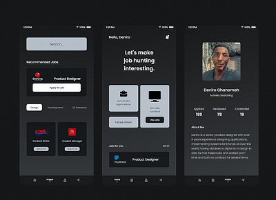 Jobberman (dark mode) adobexd design minimal ui ux