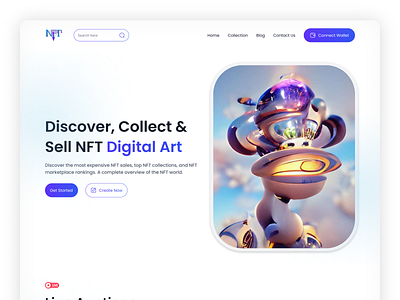 NFT Marketplace Website Design 3d blockchain crypto design home page ilias landing page landingpage marketplace nft trending uiux web web design web page webdesign website website design