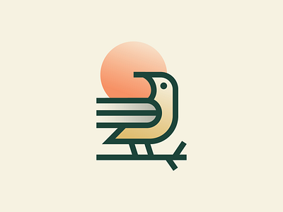 Bird Book bird book branding clever design earth flat geometry icon illustration jungle line logo mark minimal planet stroke sun tree wild