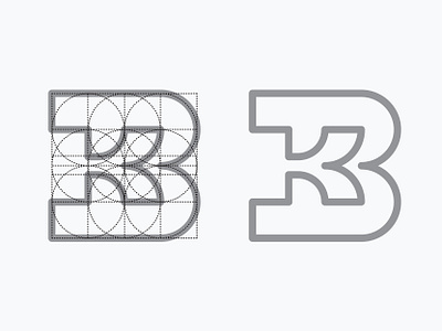 Logo "KB" And Line Guide branding clean goldenration graphic design letter logo minimal monogram typograhy