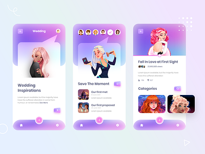 Wedding - Mobile UI App Design app mobile app ui kit wedding