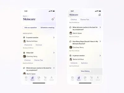 Handsome Beauty App 💫 beauty gradients self care skincare soft ui design
