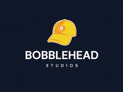 Bobblehead Studios Logo Concept branding design dribbble graphic design hat illustration illustrator layout logo logo design navy typography vector yellow