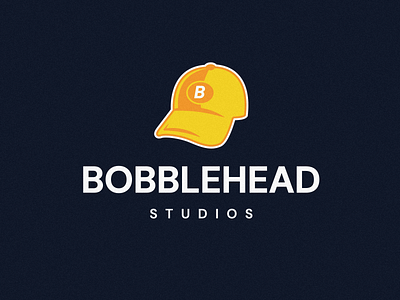 Bobblehead Studios Logo Concept branding design dribbble graphic design hat illustration illustrator layout logo logo design navy typography vector yellow