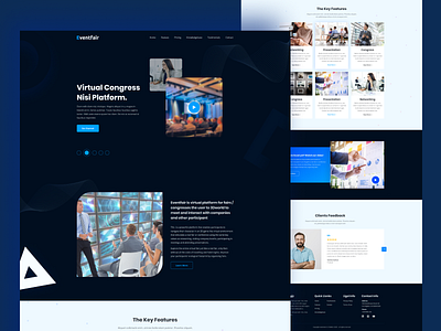 Landing Page for Virtual Fair event fair figma landing page design typography ui ui design uiux user experience design user interface design ux ux design virtual event virtual fair website design