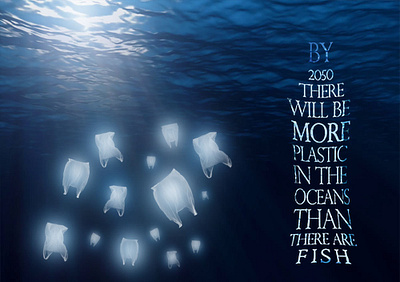 Plastic Jellyfish design graphic design oceanpollution photoshop plastic poster