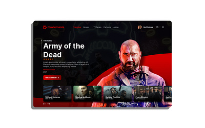 Movie page Web interface movies netflix ui ux web design
