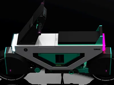 Yamaha - E scooter 2 wheels 3d ai clean design e e scooter edge edgy ev flat green iconic industrial design product product design scooter surface yamaha