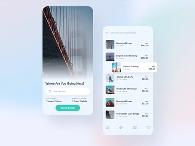 Travel app app booking design dribbble hotel iphone mobile new york schedule shop travel travel app ui ux design ui ux us usa web world