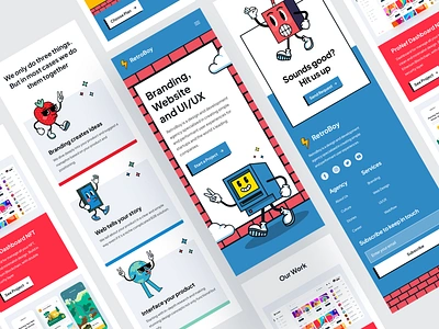 💻 RetroBoy - Creative Agency Responsive Page cartoon fun responsive website retro design ui uiux website website retro