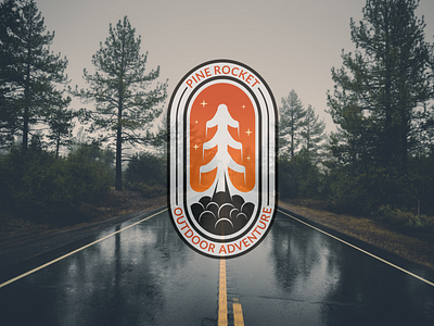 Pine Rocket Vintage Logo Design emblem logo flat illustration logo logo agency outdoor logo pine logo rocket logo vintage logo