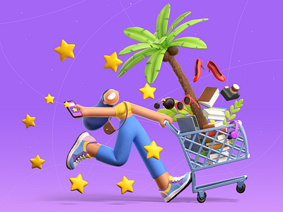 Reward Yourself! 3d c4d character cinema4d e commerce illustration